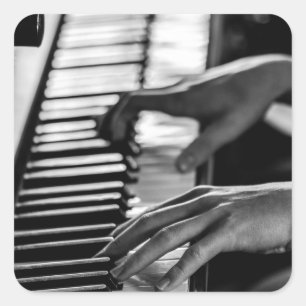 Geweldige piano vierkante sticker