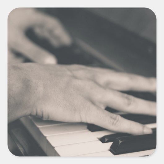 Geweldige piano vierkante sticker (Voorkant)