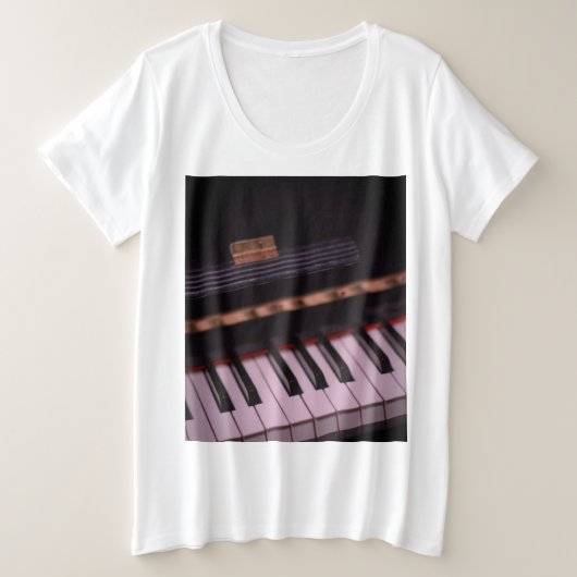 Geweldige Pianodesign Grote Maat T-shirt (Design voorkant)