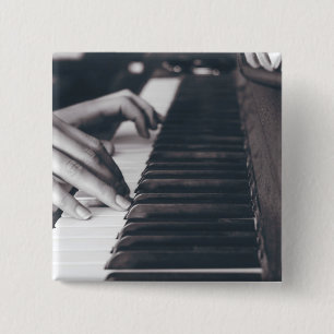 Geweldige Pianodesign Vierkante Button 5,1 Cm