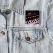 Geweldige Pianodesign Vierkante Button 5,1 Cm (In situ)