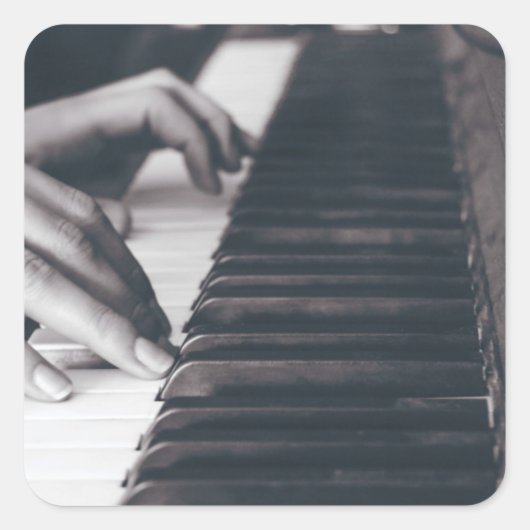 Geweldige Pianodesign Vierkante Sticker (Voorkant)