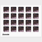 Geweldige Pianodesign Vierkante Sticker (Vel)