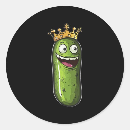 Geweldige Pickle Kingdom kostuum voor Crown Lovers Ronde Sticker (Voorkant)