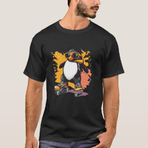 Geweldige pinguïn op wielen voor een grappig rit k t-shirt
