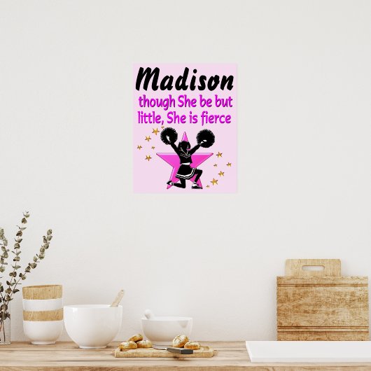 GEWELDIGE PINK PERSONALISEERD CHEERLEIDEND POSTER (Keuken)