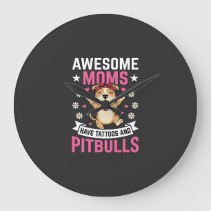 Geweldige Pitbull Moeders Hebben Tattoos Grappige Grote Klok