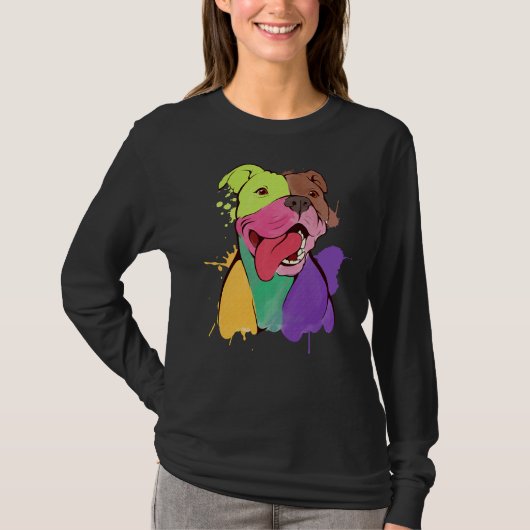Geweldige Pitbull Pit Bull Terrier Print T-shirt (Voorkant)