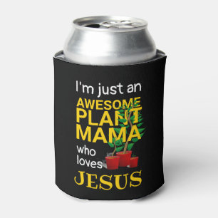 GEWELDIGE PLANT MAMA LOVES JESUS Monogram Blikjeskoeler