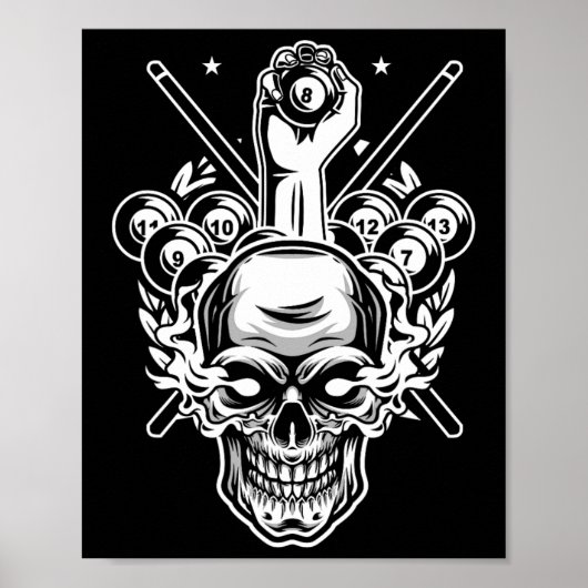 Geweldige Pocket Biljart Pool Player Athlete Cue S Poster (Voorkant)