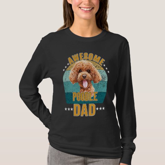 Geweldige pooier pap Retro Sunset Father Dog T-shirt (Voorkant)