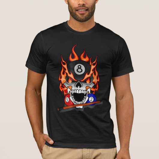 Geweldige pool Billiards Skull & Gift T-shirt (Voorkant)