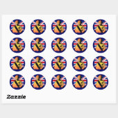Geweldige Pop Art Diamond Jubilee met Uniefacilite Ronde Sticker (Vel)