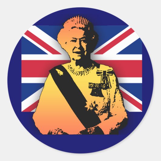 Geweldige Pop Art Diamond Jubilee met Uniefacilite Ronde Sticker (Voorkant)