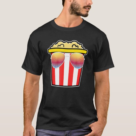 Geweldige popcornbox met shhades Snack T-shirt (Voorkant)