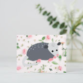 Geweldige possum briefkaart design floral roos (Staand voorkant)