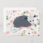 Geweldige possum briefkaart design floral roos (Voorkant / Achterkant)
