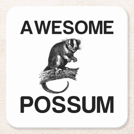 GEWELDIGE POSSUM KARTONNEN ONDERZETTERS (Voorkant)
