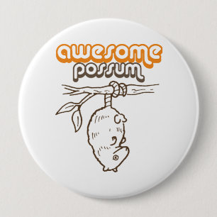GEWELDIGE POSSUM RONDE BUTTON 4,0 CM