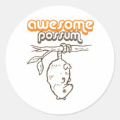 GEWELDIGE POSSUM RONDE STICKER (Voorkant)