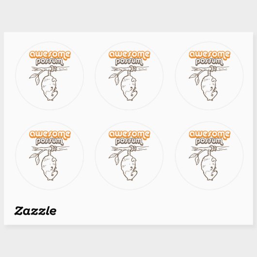 GEWELDIGE POSSUM RONDE STICKER (Vel)