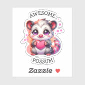 Geweldige possum | Schattigee Cartoon opossum Sticker (Vel)