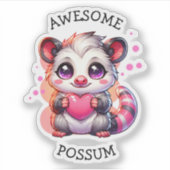 Geweldige possum | Schattigee Cartoon opossum Sticker (Voorkant)