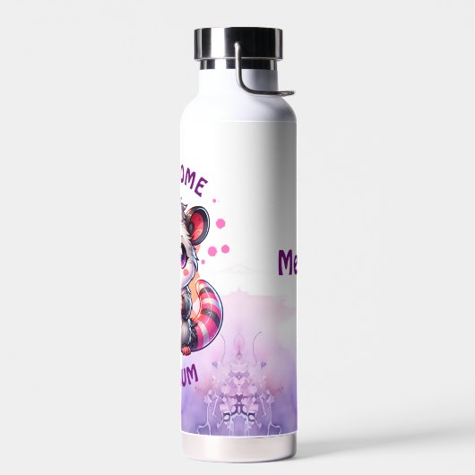 Geweldige possum | Schattigee Cartoon opossum Waterfles (Links)