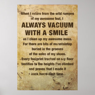 geweldige Poster "VACUUM W/ SMILE" (GRATITUDE)