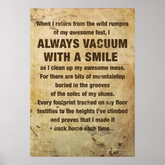 geweldige Poster "VACUUM W/ SMILE" (GRATITUDE) (Voorkant)