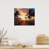 geweldige poster van Hollywood Beach pop (Keuken)