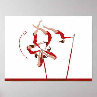 Geweldige Poster voor gymnastiek - ongelijke balke