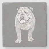 Geweldige Potlood Bulldog Marmer/Stone Onderzetter (Voorkant)