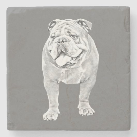 Geweldige Potlood Bulldog Marmer/Stone Onderzetter (Voorkant)
