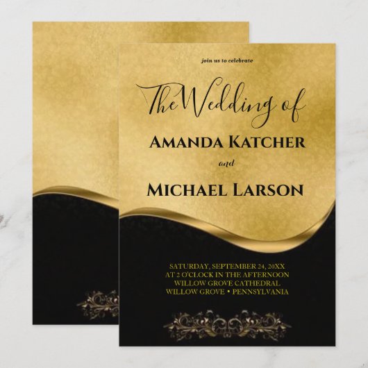 Geweldige, prachtig goud en zwart kaart (Voorkant / Achterkant)