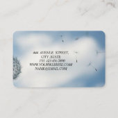 Geweldige prachtige Cool Trendy Blue Dandelion Visitekaartje (Achterkant)