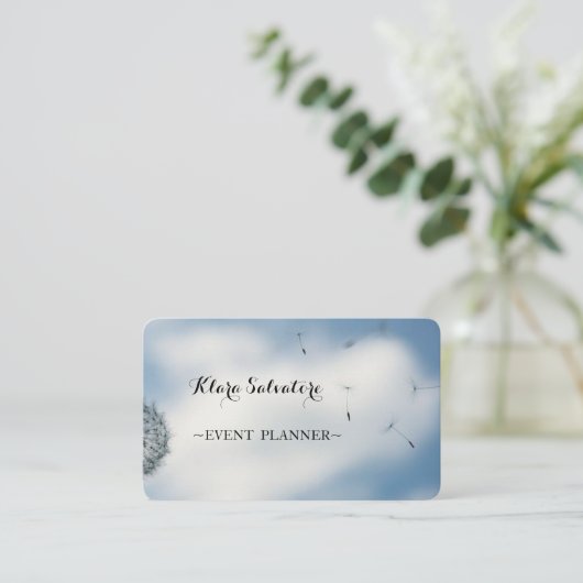 Geweldige prachtige Cool Trendy Blue Dandelion Visitekaartje (Staand voorkant)