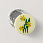 Geweldige prachtige gele Narcissus Ronde Button 3,2 Cm (Voorkant /achterkant)