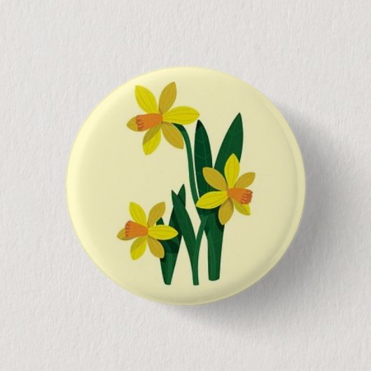 Geweldige prachtige gele Narcissus Ronde Button 3,2 Cm (Voorkant)