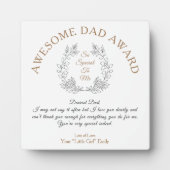 Geweldige prijs voor vader Typografie Je berichtge Fotoplaat (Voorkant)