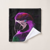 Geweldige pruimengloeipapegaai bad handdoek (Wasdoekje)