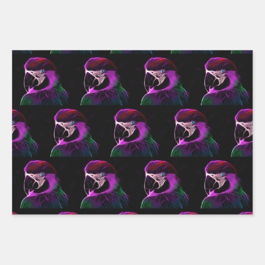 Geweldige pruimengloeipapegaai inpakpapier vel (Voorkant 2)