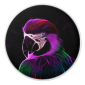 Geweldige pruimengloeipapegaai keramische knop (Voorkant)