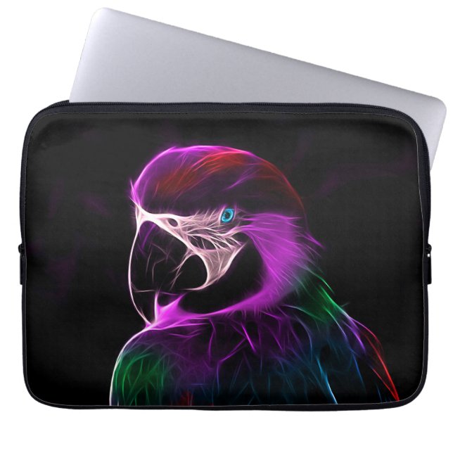 Geweldige pruimengloeipapegaai laptop sleeve (Voorkant)