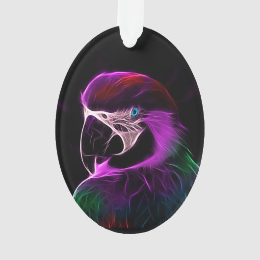 Geweldige pruimengloeipapegaai ornament (achterkant)