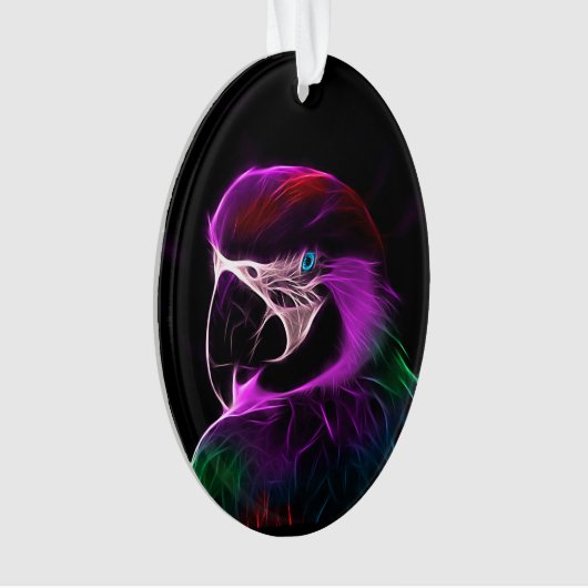 Geweldige pruimengloeipapegaai ornament (voorkant)