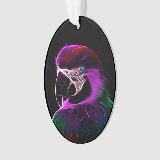 Geweldige pruimengloeipapegaai ornament (voorkant)