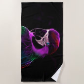 Geweldige pruimengloeipapegaai strandlaken (Voorkant)