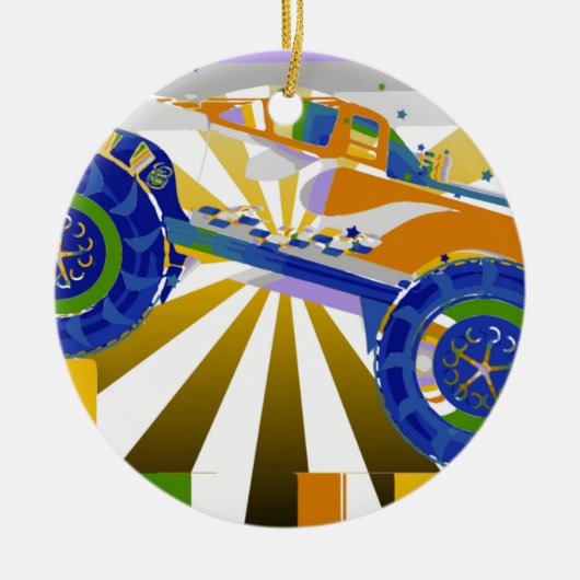 Geweldige psychedelische Monstertruck Keramisch Ornament (Voorkant)