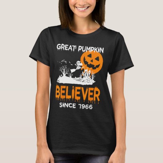 Geweldige Pumpkin Believer Halloween Fun Graphic T-shirt (Voorkant)